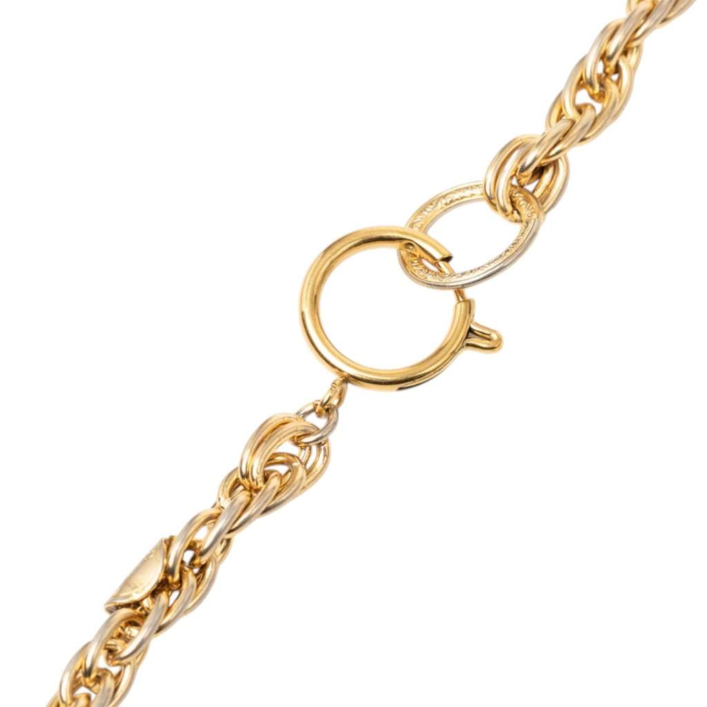 Chanel CC Gold Plated Medallion Wrap Around Necklace Gold Metal Very good condition - Inside View