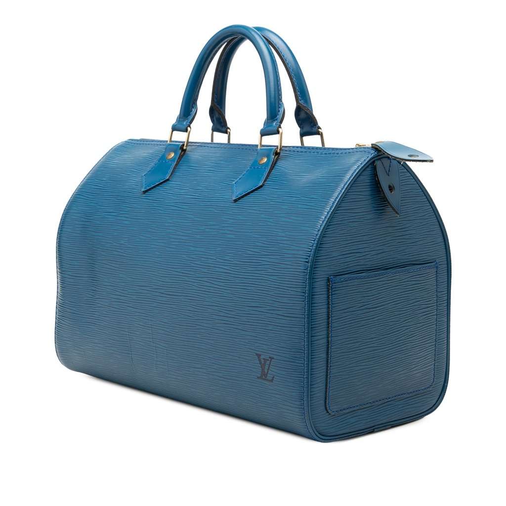 Louis Vuitton Epi Speedy 30 Blue Leather Very good - Back View