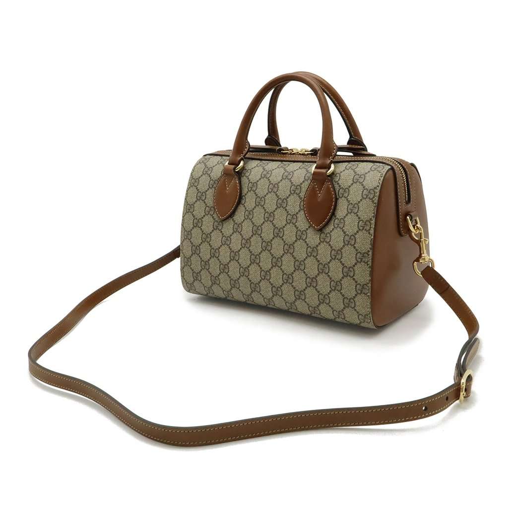 Gucci Small GG Supreme Boston Bag Beige Very good condition - Back View