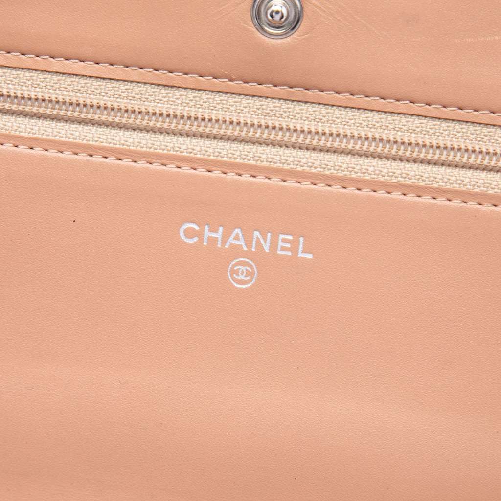 Chanel Stitched CC Quilted Calfskin Wallet on Chain Black Leather Very good condition - Box View
