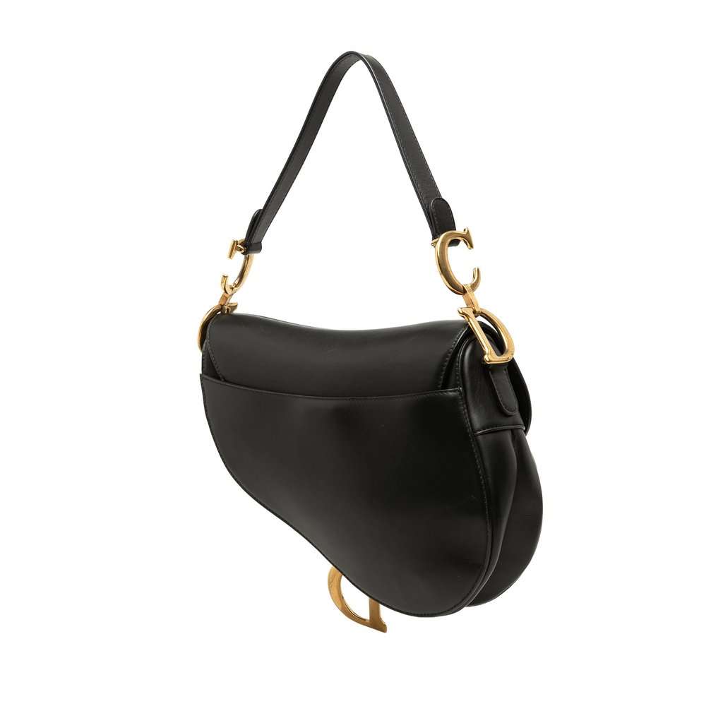 Dior Smooth Calfskin Saddle Bag Black Leather Very good - Back View