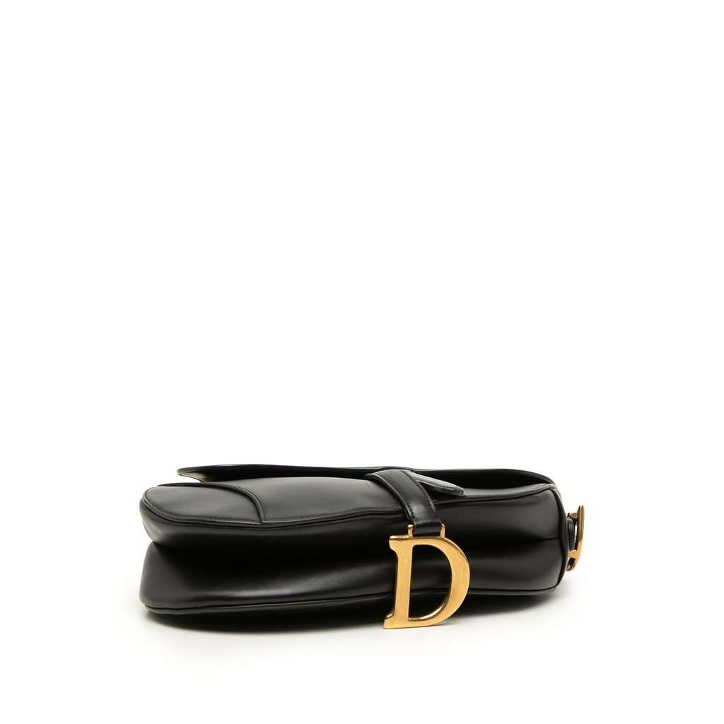 Dior Smooth Calfskin Saddle Bag Black Leather Very good - Inside View