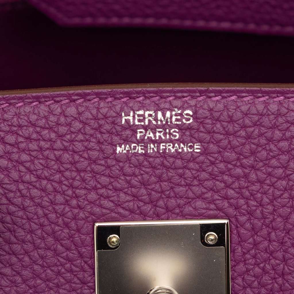 Hermès Togo Birkin Retourne 30 Purple Leather Very good condition - Box View