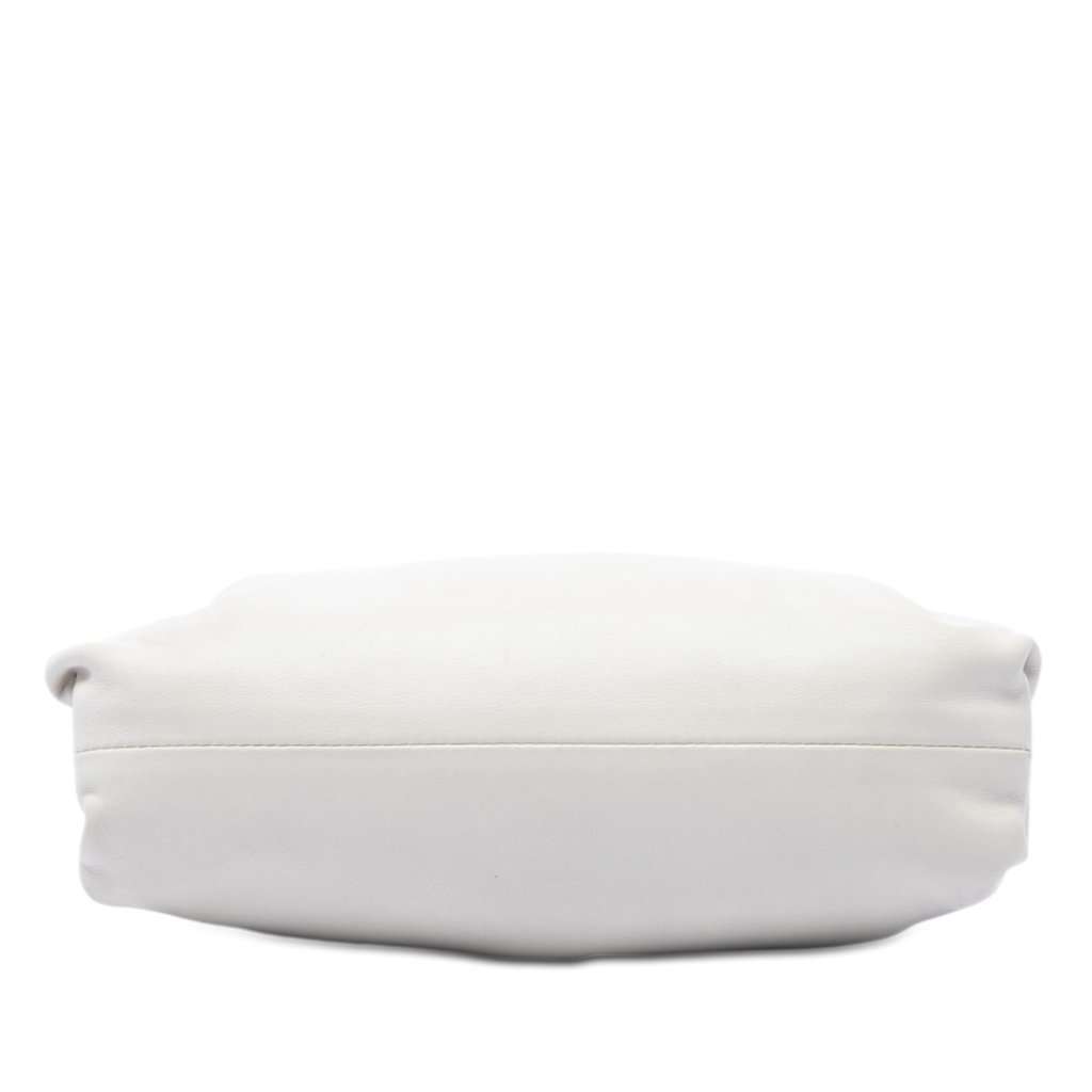 Bottega Veneta Lambskin The Mini Pouch Crossbody White Leather Very good - Inside View