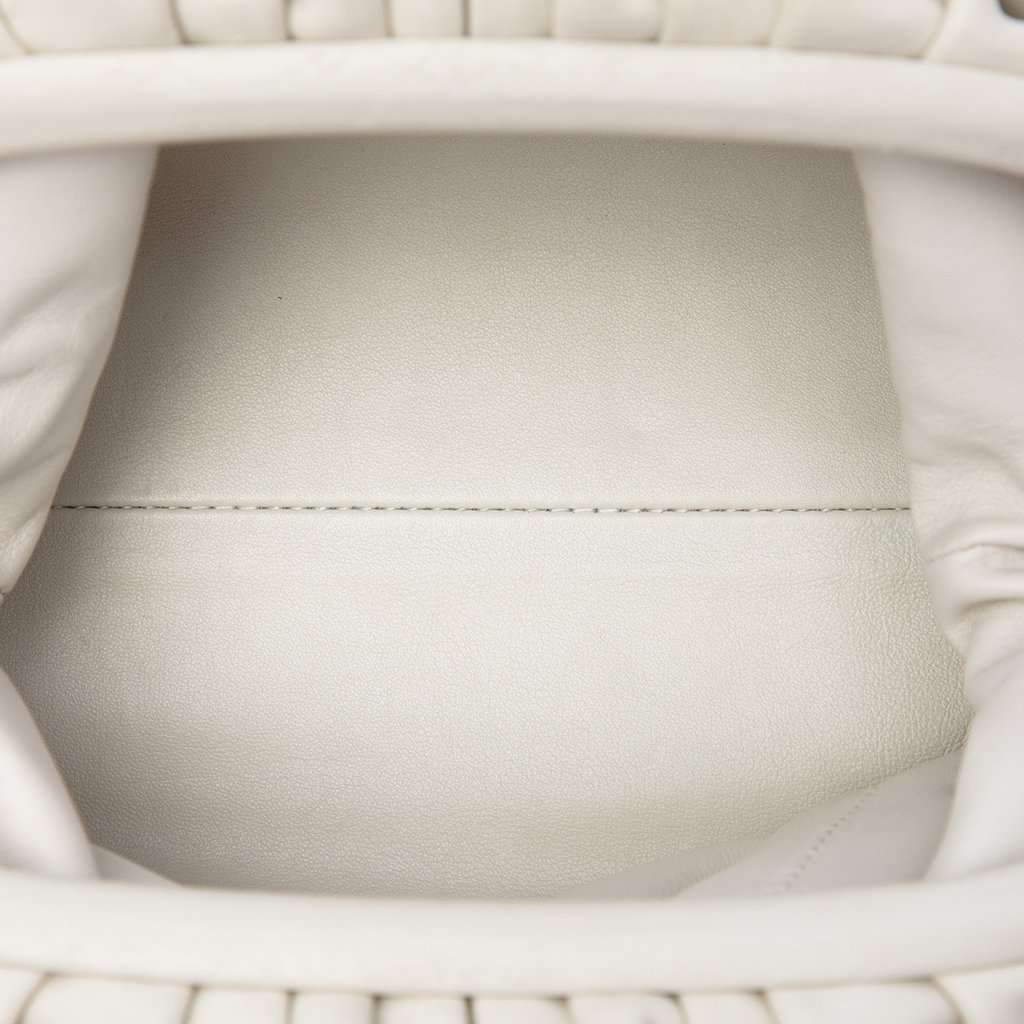Bottega Veneta Lambskin The Mini Pouch Crossbody White Leather Very good - Model View