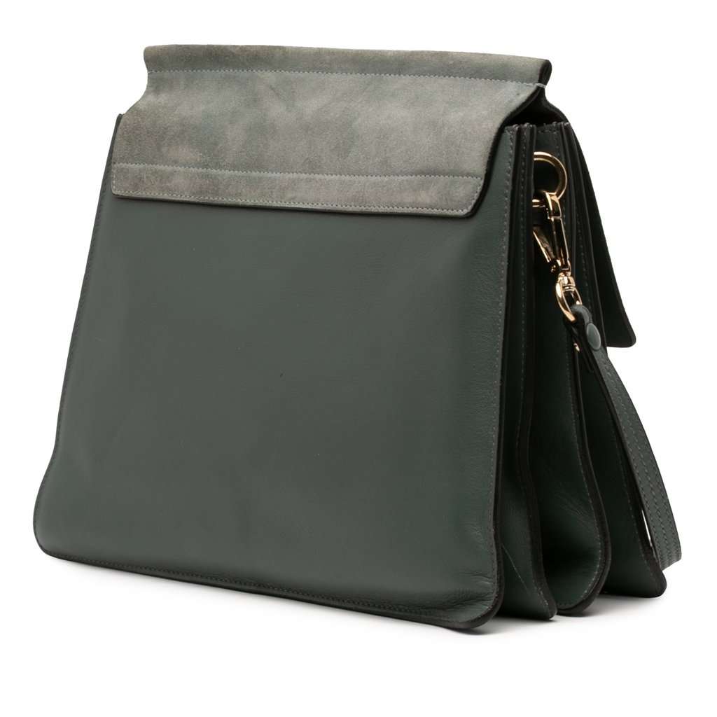 Chloé Medium Calfskin and Suede Faye Crossbody Blue Leather Very good - Back View
