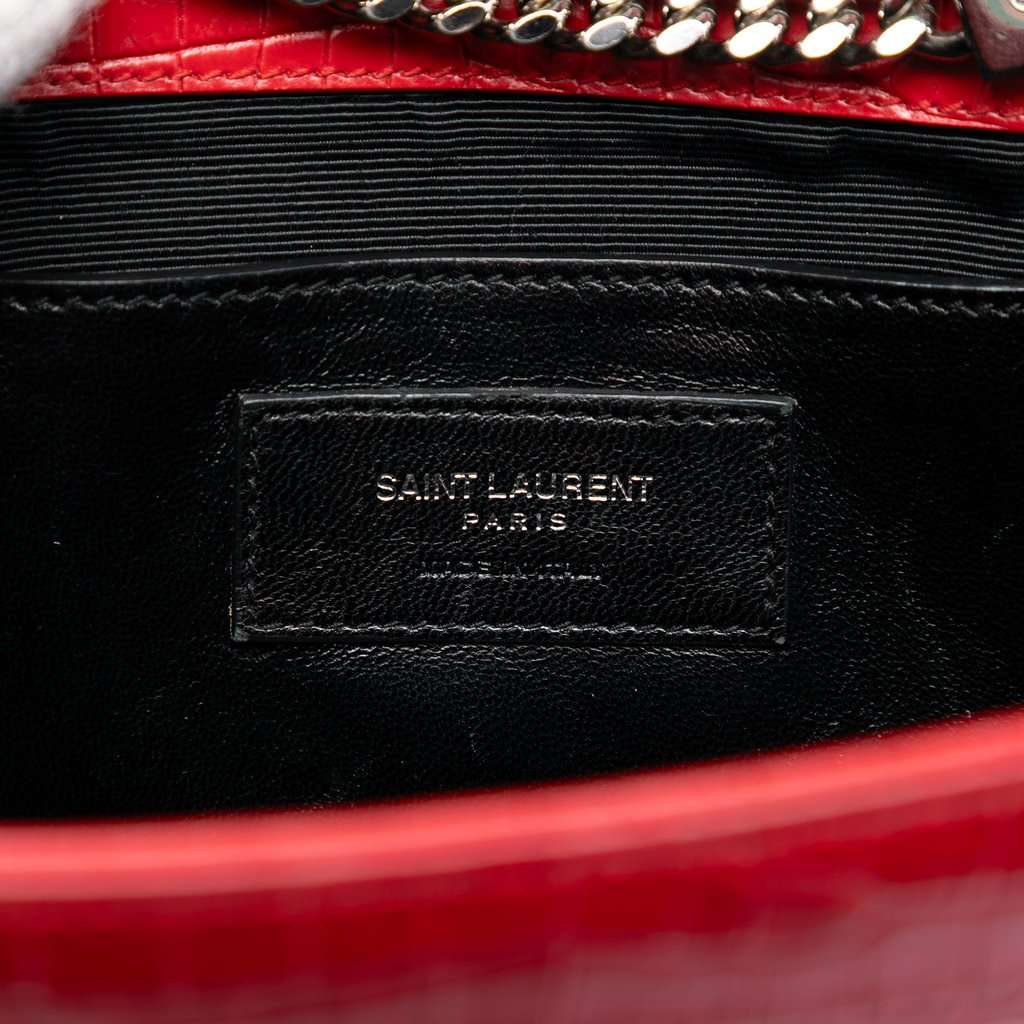 Saint Laurent Medium Croc Embossed Leather Kate Tassel Crossbody Red Leather Very good condition - Box View