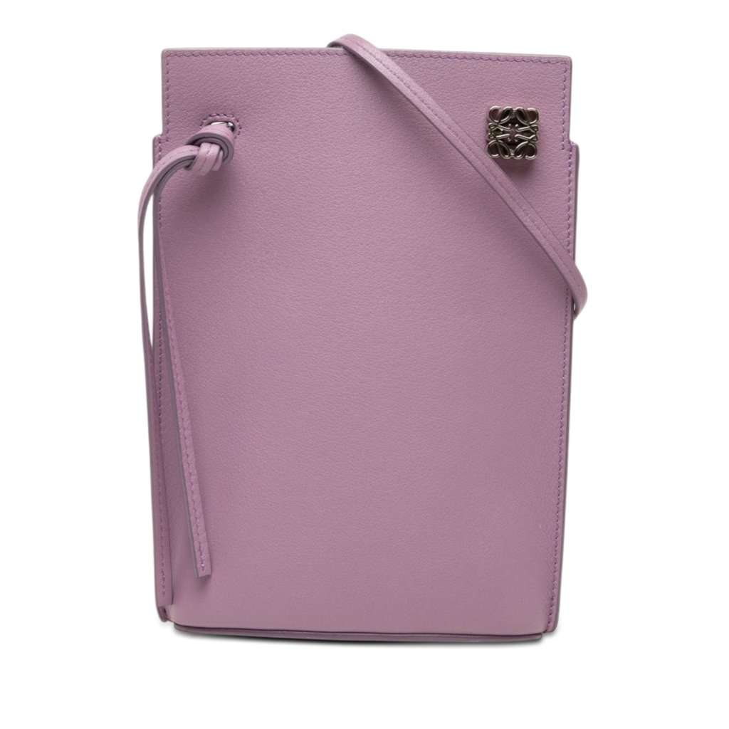 LOEWE Calfskin Dice Pocket Crossbody Purple Leather Very good condition - Front View