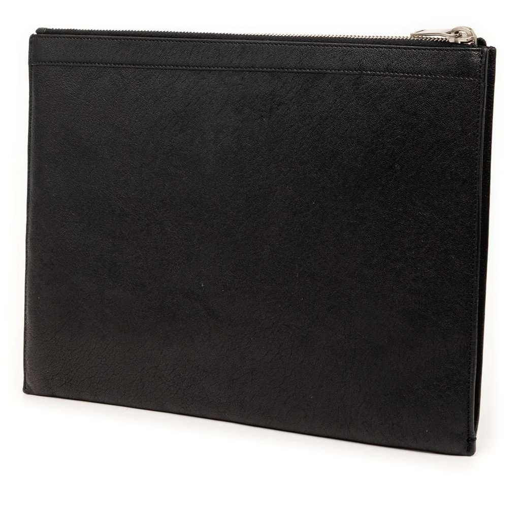 Saint Laurent Studded Leather Clutch Black Leather Very good - Back View