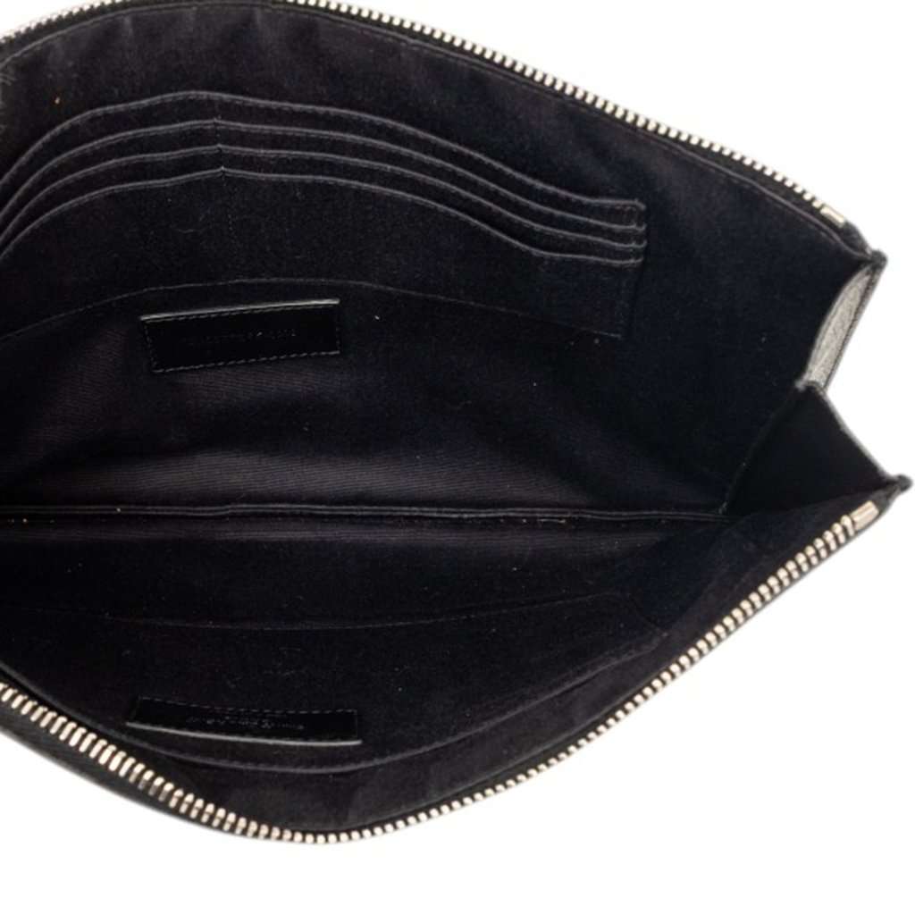 Saint Laurent Studded Leather Clutch Black Leather Very good - Model View