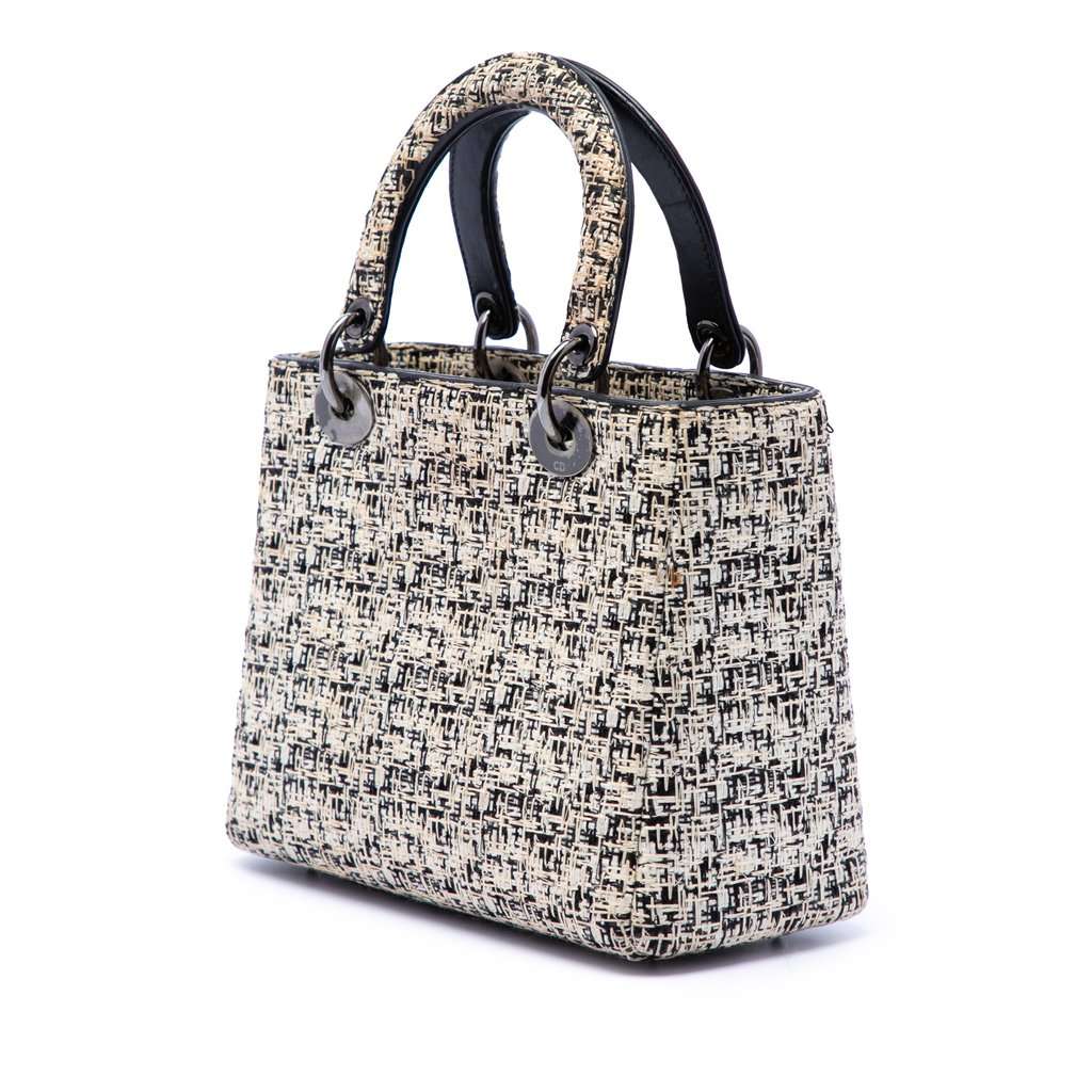 Dior Medium Tweed Lady Dior White Very good condition - Back View