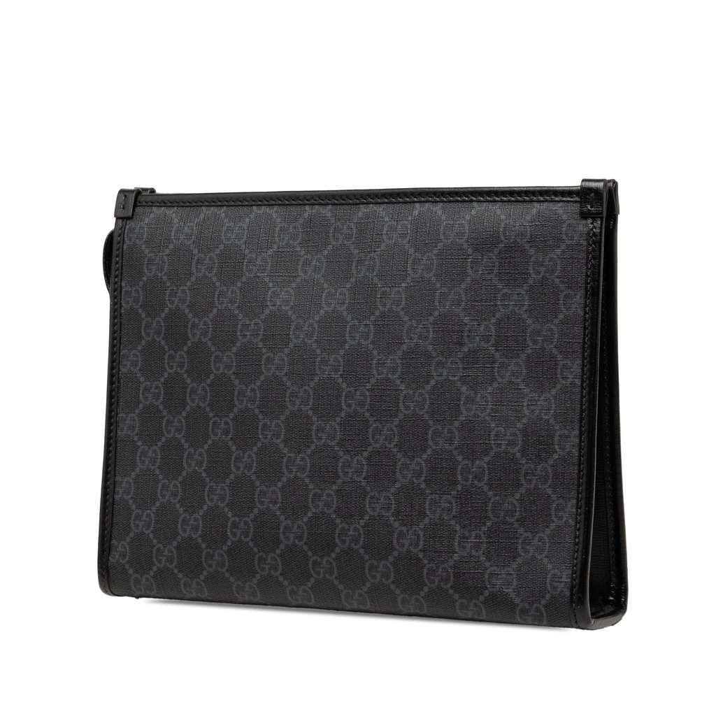 Gucci GG Supreme Retro Interlocking G Clutch Black Very good - Back View
