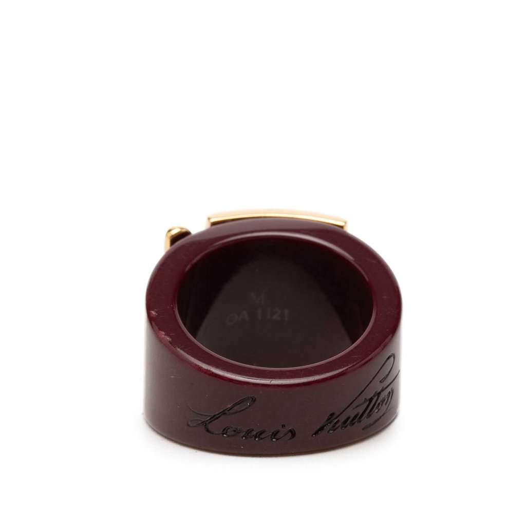 Louis Vuitton Resin Gold Plated Lock Me Ring M Red Plastic Very good condition - Inside View