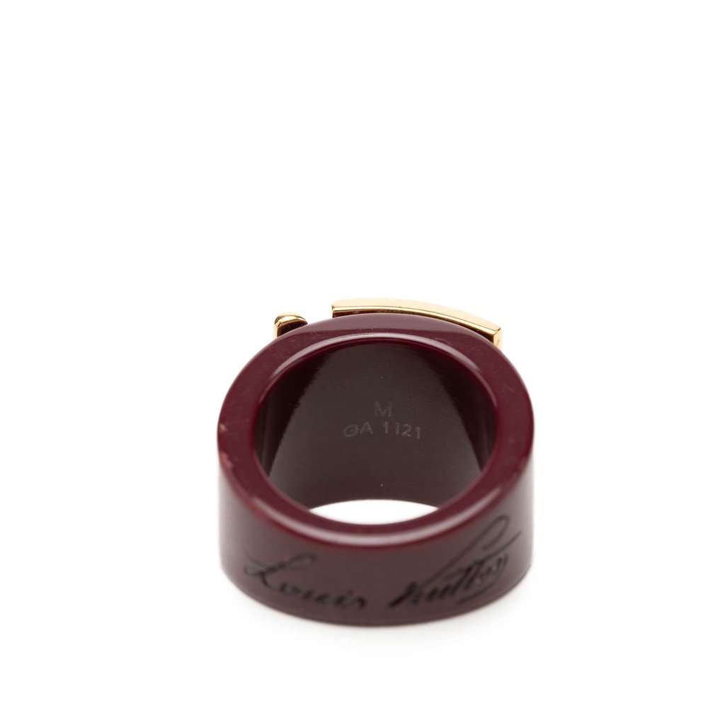 Louis Vuitton Resin Gold Plated Lock Me Ring M Red Plastic Very good condition - Model View