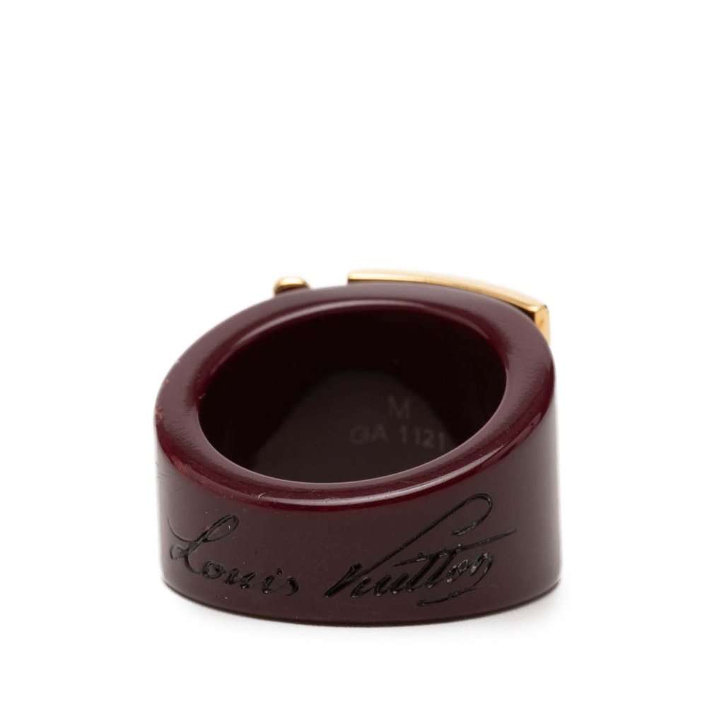 Louis Vuitton Resin Gold Plated Lock Me Ring M Red Plastic Very good condition - Box View