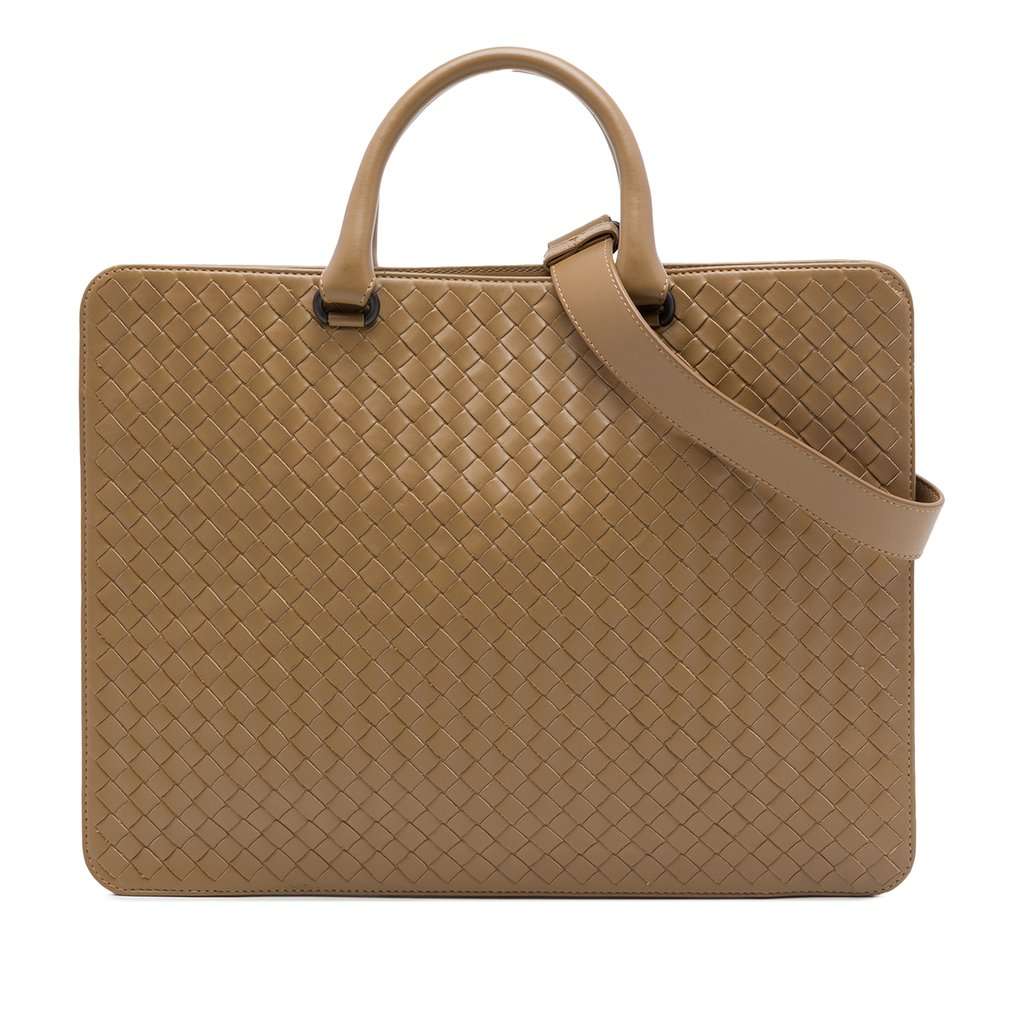 Bottega Veneta Nappa Intrecciato Club Briefcase Brown Leather Very good condition - Front View