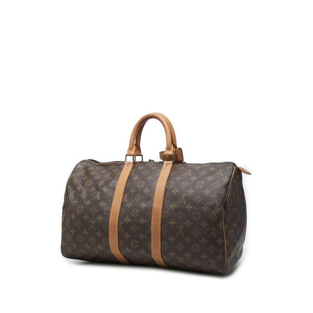 Louis Vuitton Monogram Keepall 45 Brown Good - Back View
