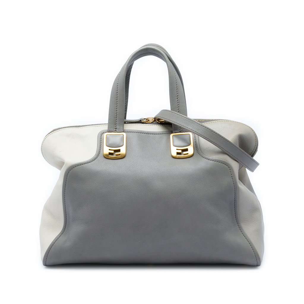 Fendi Large Leather Colorblock Chameleon Satchel MultiColor Leather Very good - Front View