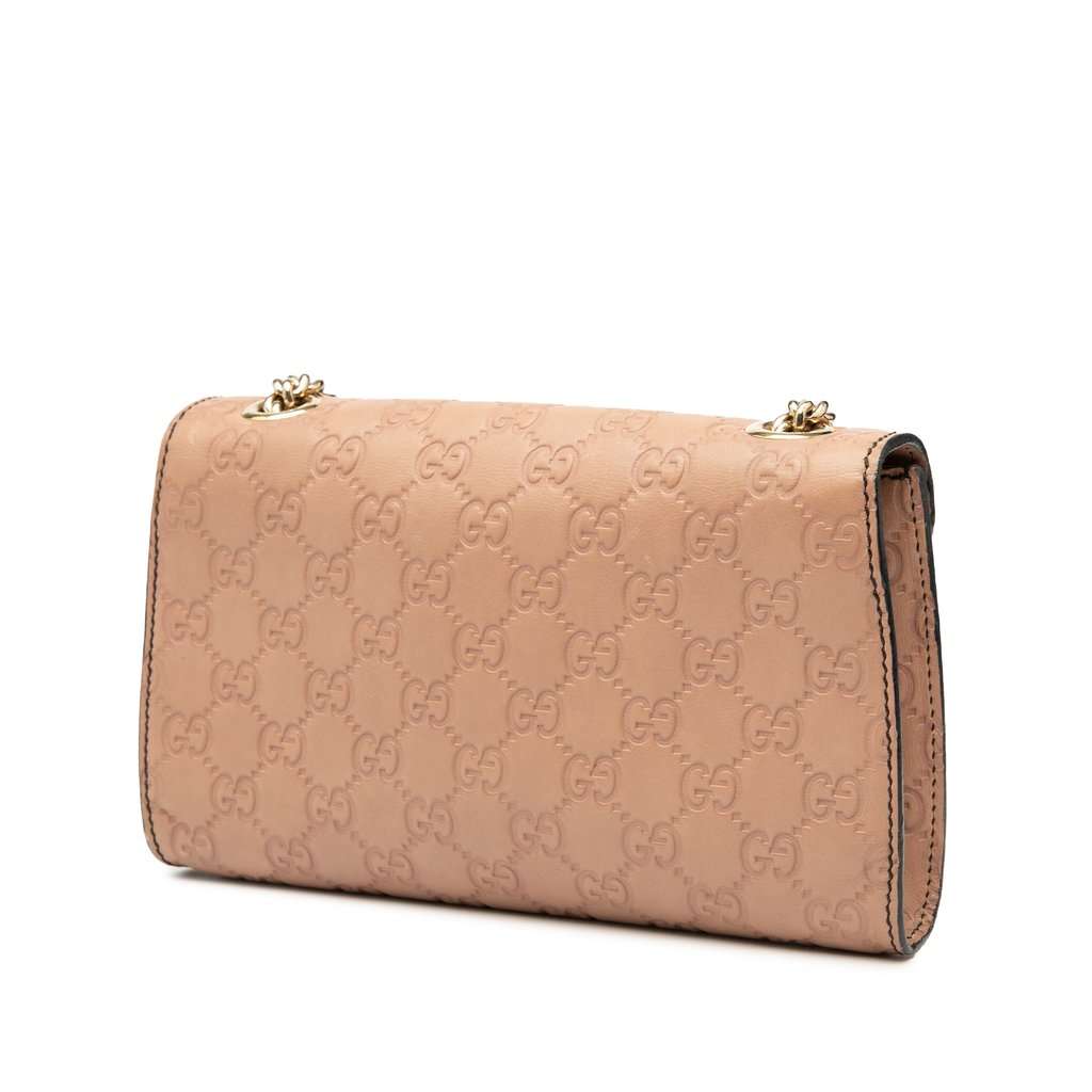 Gucci Small Guccissima Emily Crossbody Beige Leather Very good - Back View