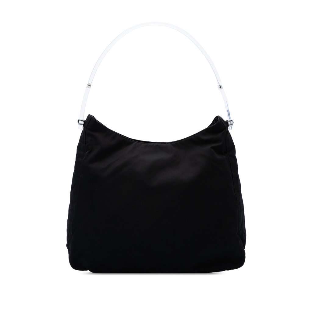 Prada Tessuto Acrylic Handle Bag Black Very good condition - Front View