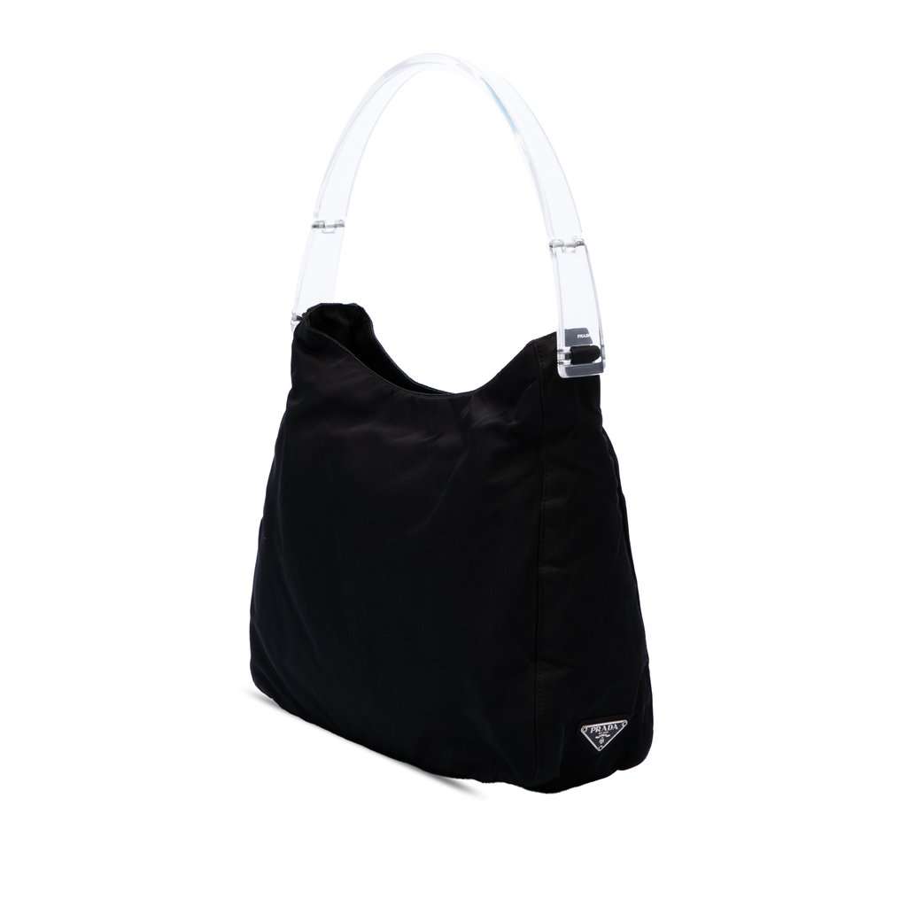 Prada Tessuto Acrylic Handle Bag Black Very good condition - Back View