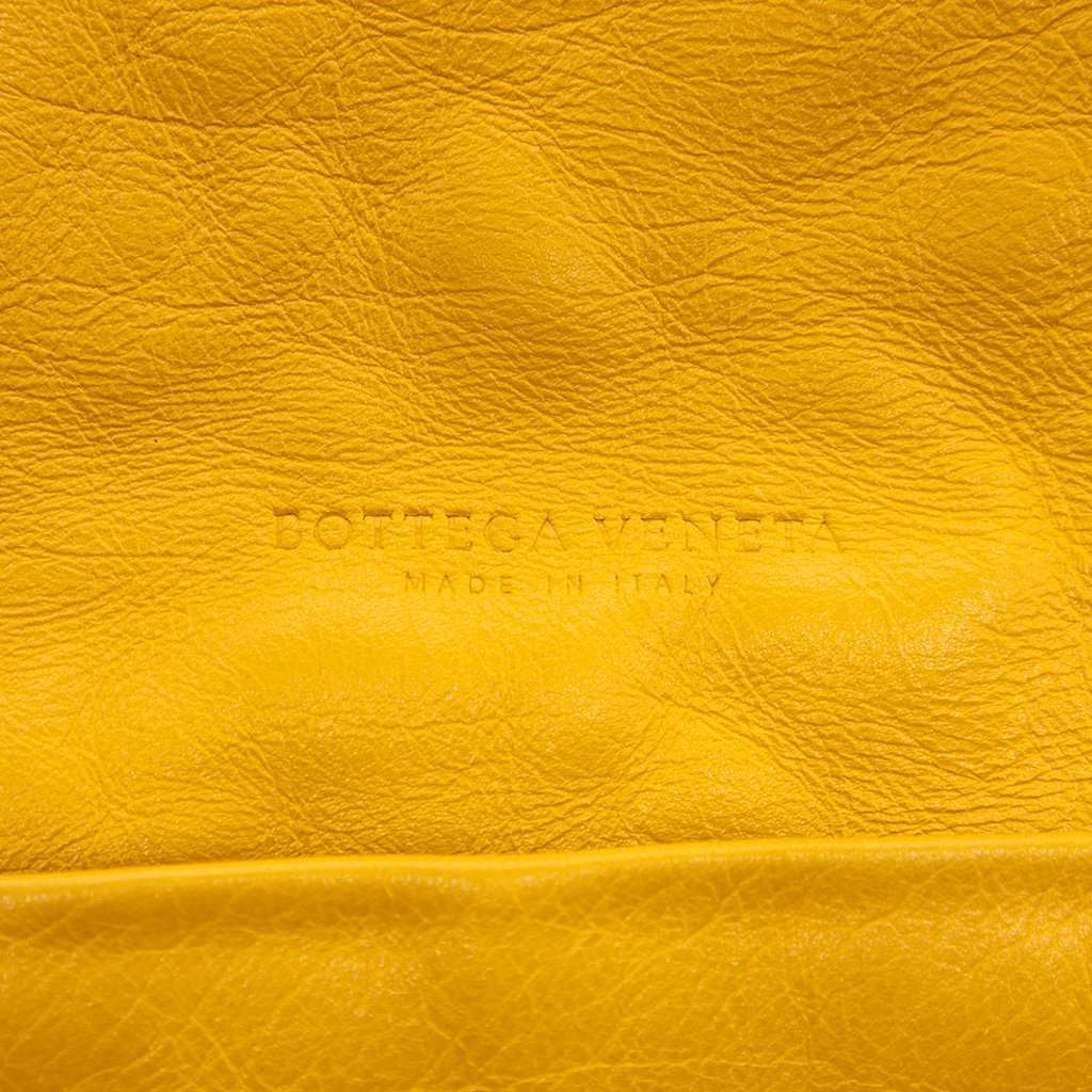 Bottega Veneta Bicolor Nappa Intrecciato Fringe Shoulder Bag Yellow Leather Very good condition - Box View