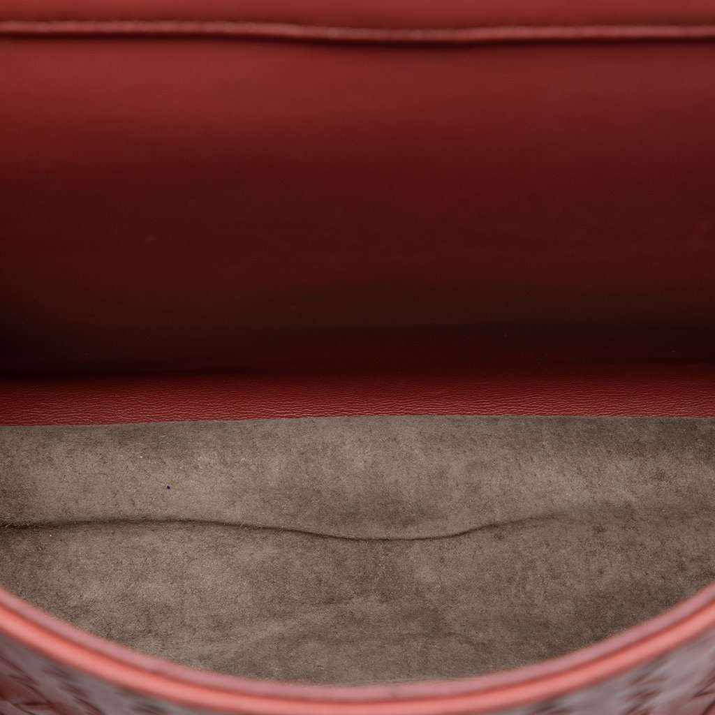 Bottega Veneta Nappa Intrecciato Double Sided Flap Messenger Bag Red Leather Very good condition - Model View