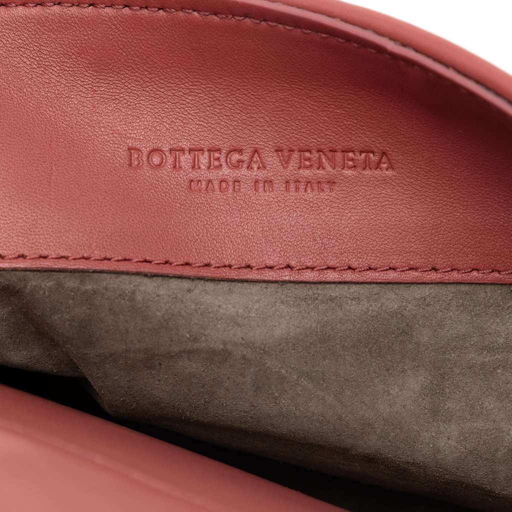 Bottega Veneta Nappa Intrecciato Double Sided Flap Messenger Bag Red Leather Very good condition - Box View