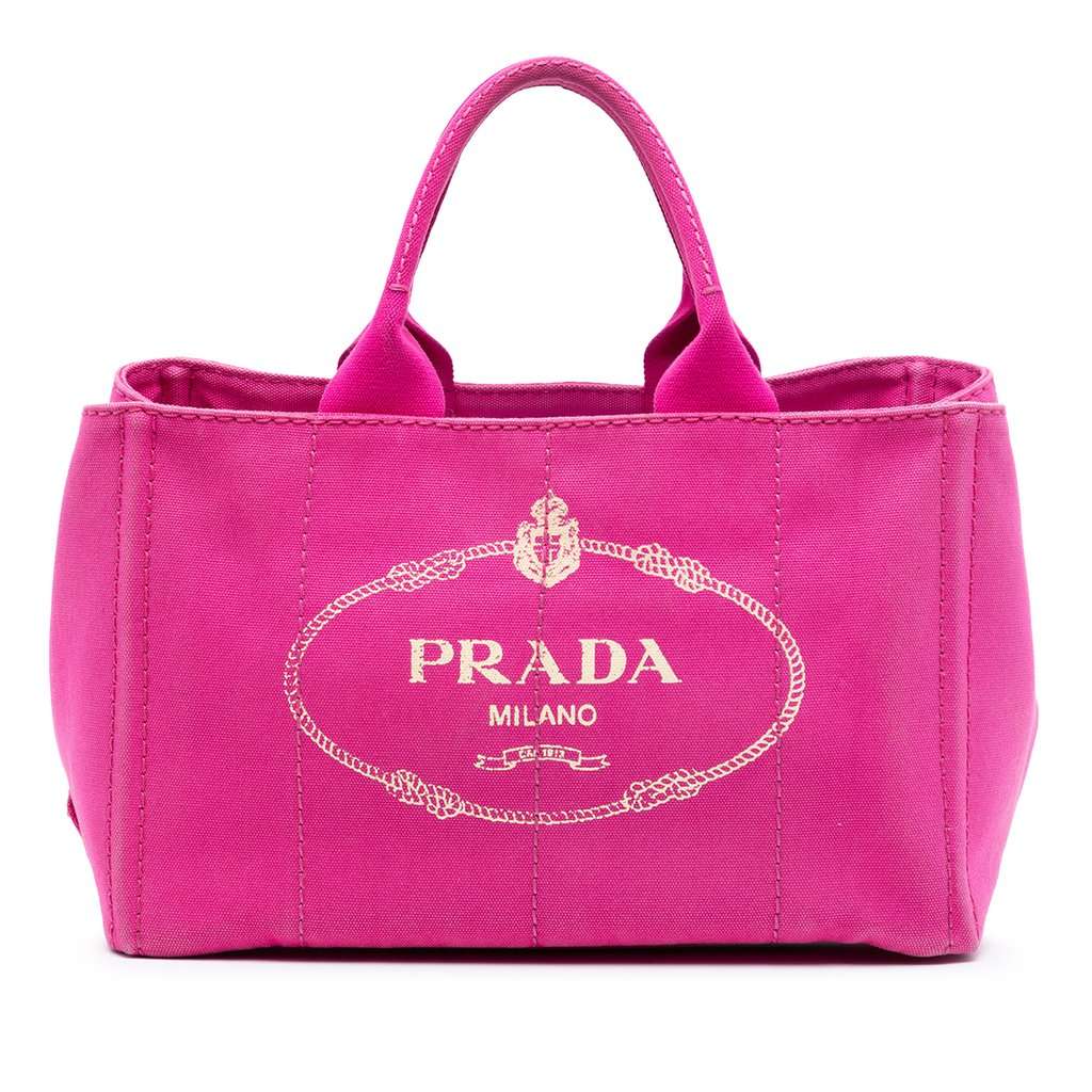 Prada Canvas Canapa Logo Satchel Pink Very good condition - Front View