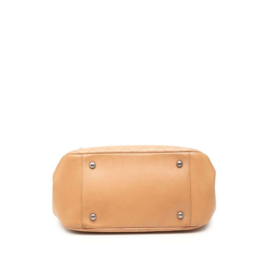 Chanel Quilted Lambskin Accordion Boy Flap Beige Leather Very good - Inside View