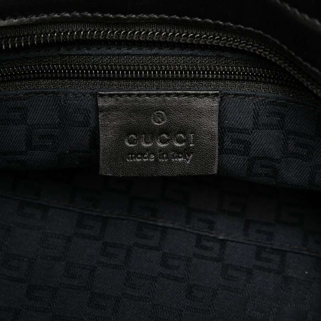 Gucci Suede Web Tote Black Leather Very good condition - Box View
