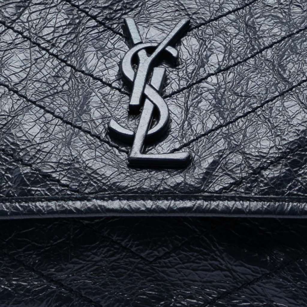 Saint Laurent Medium Crinkled Calfskin Niki Blue Leather Very good condition - Box View