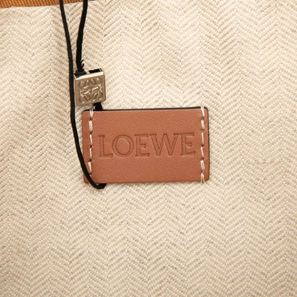 LOEWE Canvas Floral Print Drawstring Pouch Orange Very good condition - Box View
