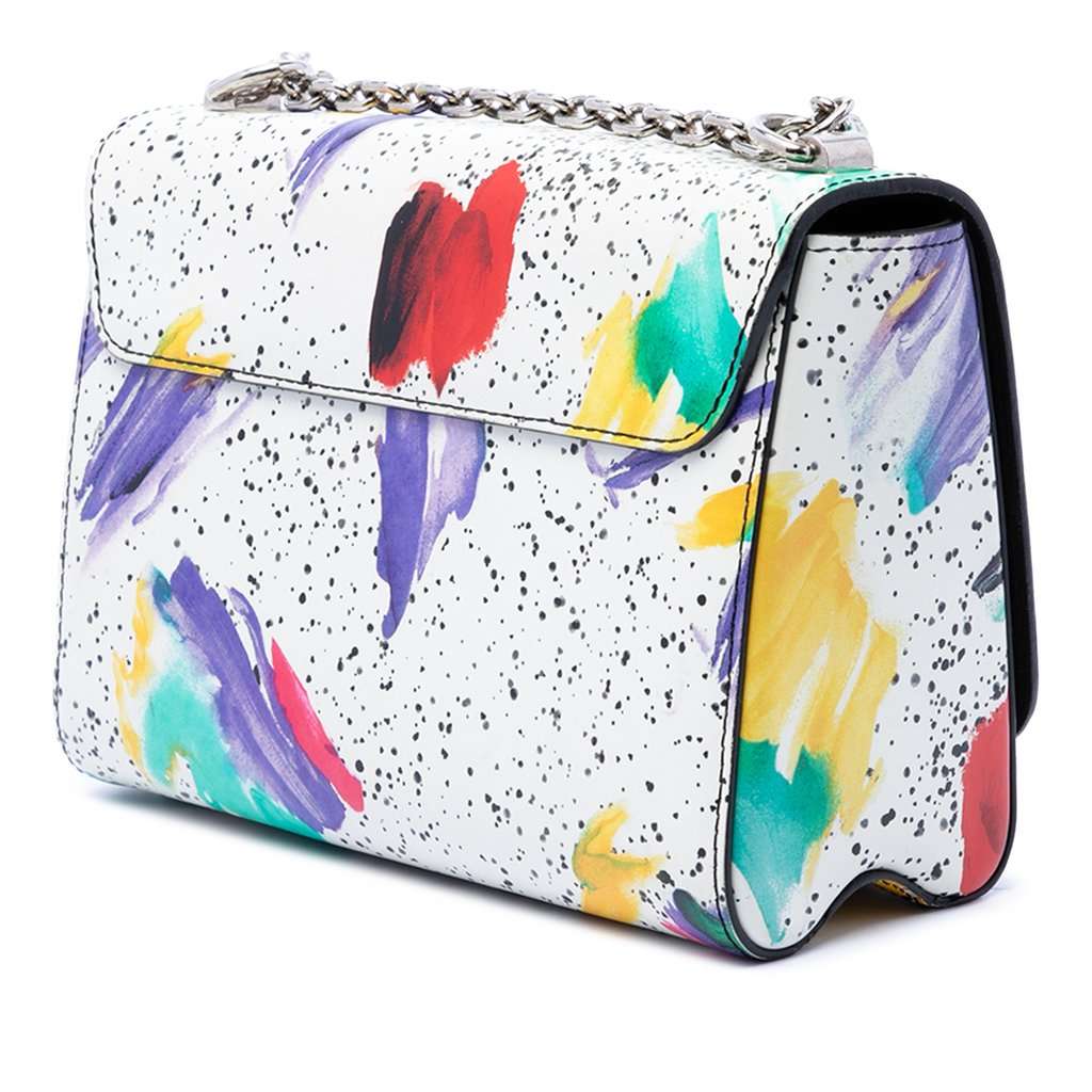 Louis Vuitton Leather Splash Print Twist MM White Leather Very good condition - Back View
