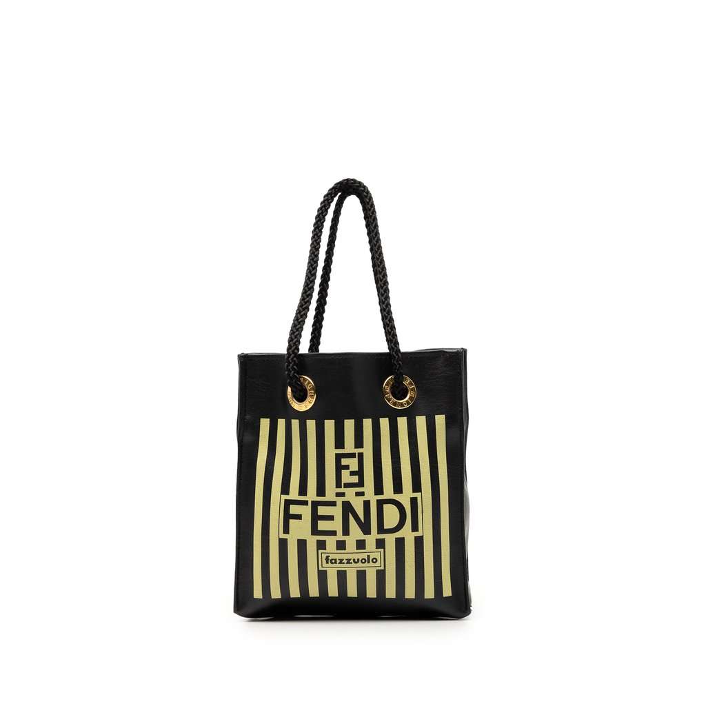 Fendi Mini Leather Fazzuolo Handbag Black Leather Very good condition - Front View