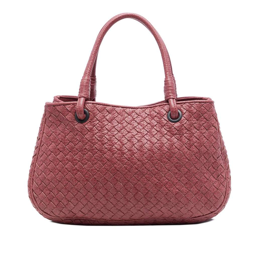 Bottega Veneta Small Nappa Intrecciato Tote Red Leather Very good condition - Front View