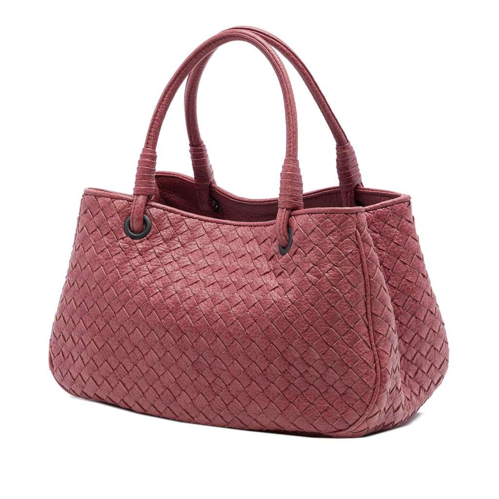 Bottega Veneta Small Nappa Intrecciato Tote Red Leather Very good condition - Back View