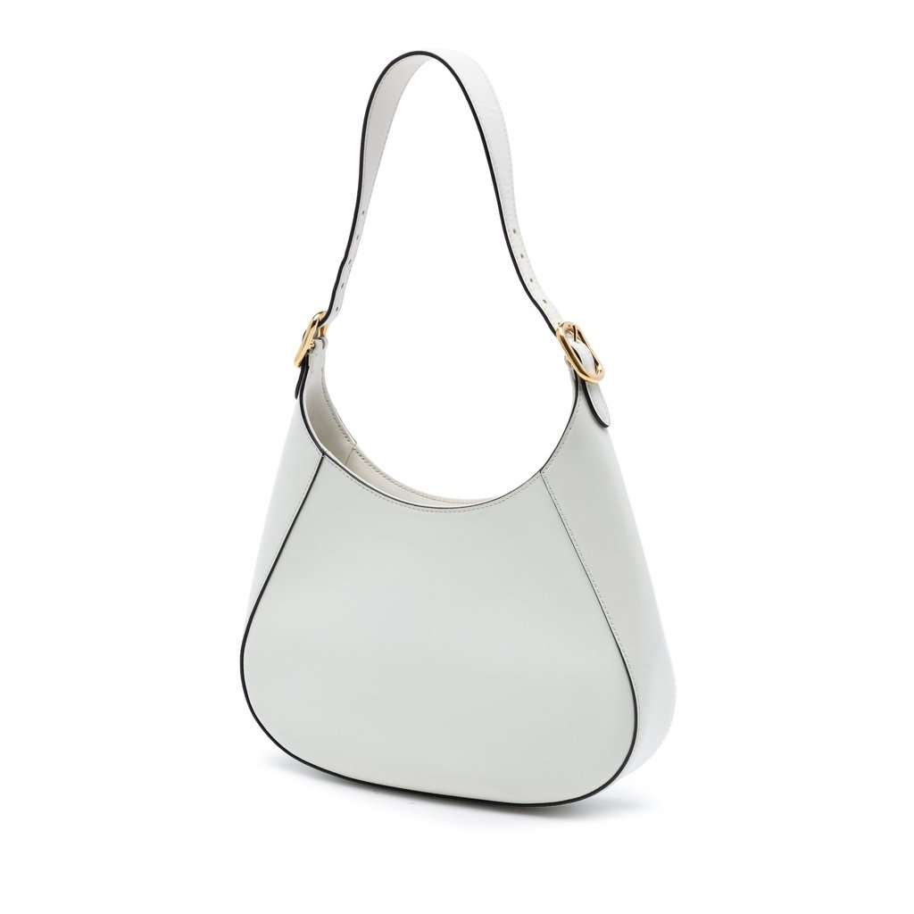 Prada Medium Calfskin Cleo Shoulder Bag White Leather Very good condition - Back View