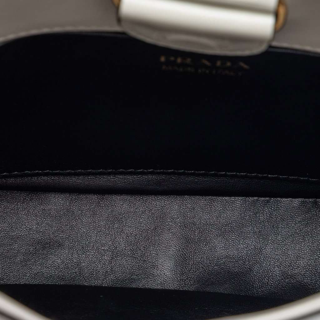 Prada Medium Calfskin Cleo Shoulder Bag White Leather Very good condition - Model View