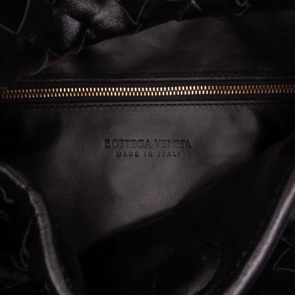Bottega Veneta Small Calfskin Intrecciato Hop Hobo Black Leather Very good - Box View