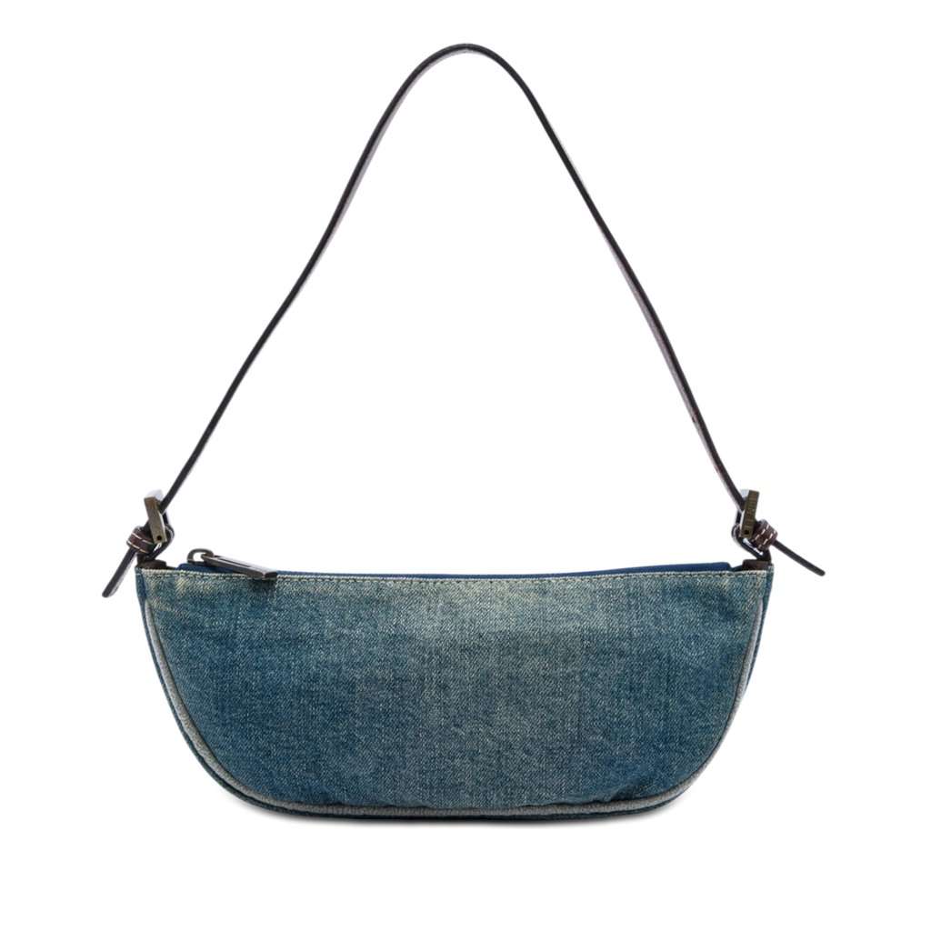 Fendi Denim Shoulder Bag Blue Very good - Front View