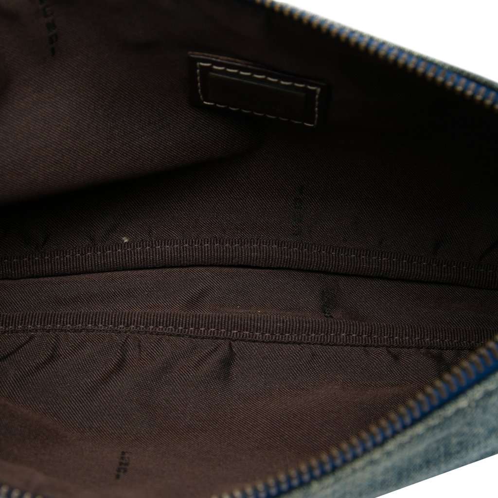 Fendi Denim Shoulder Bag Blue Very good - Model View