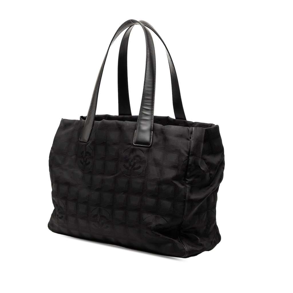 Chanel New Travel Line Nylon Tote Black Very good condition - Back View