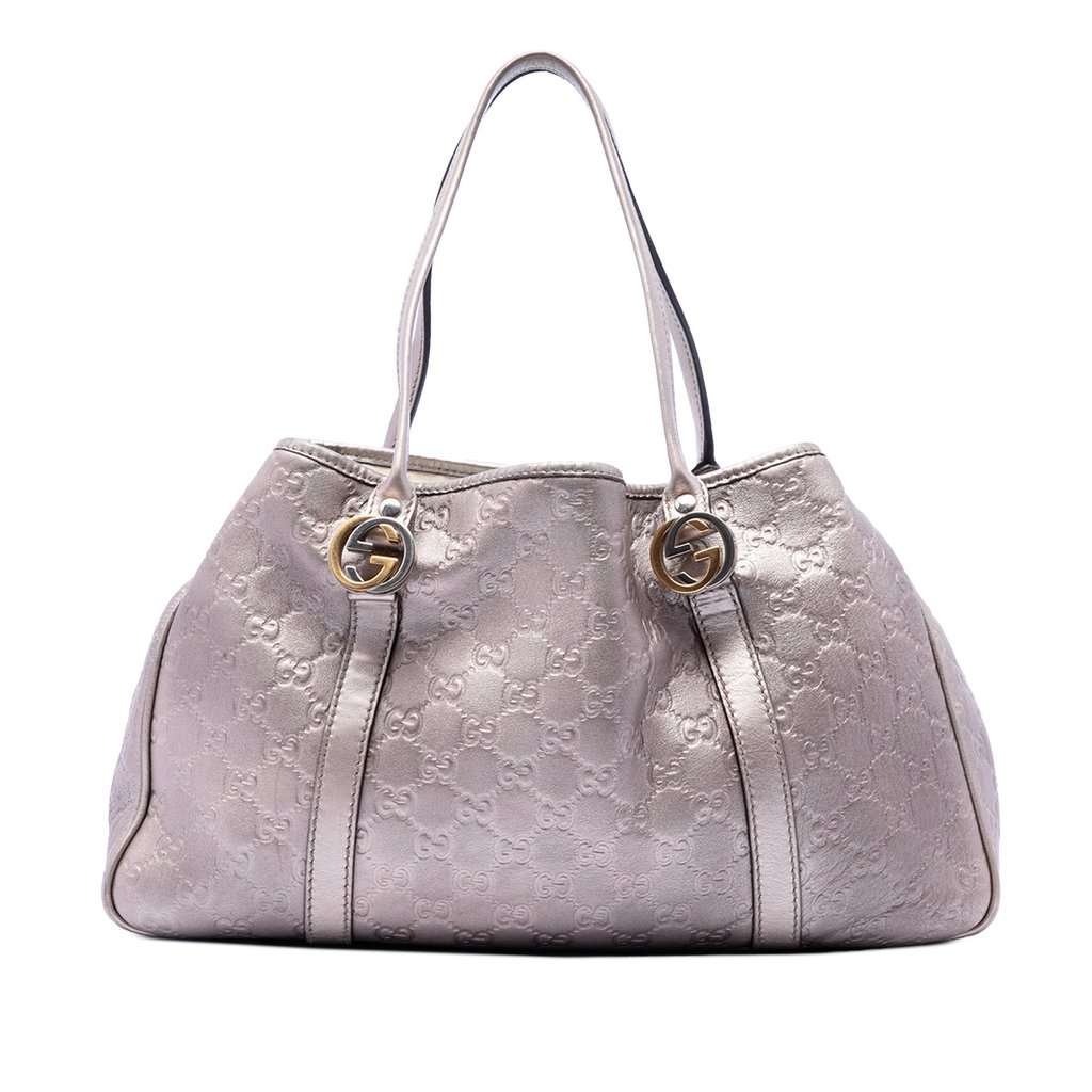 Gucci Metallic Guccissima Twins Tote Purple Leather Very good condition - Front View