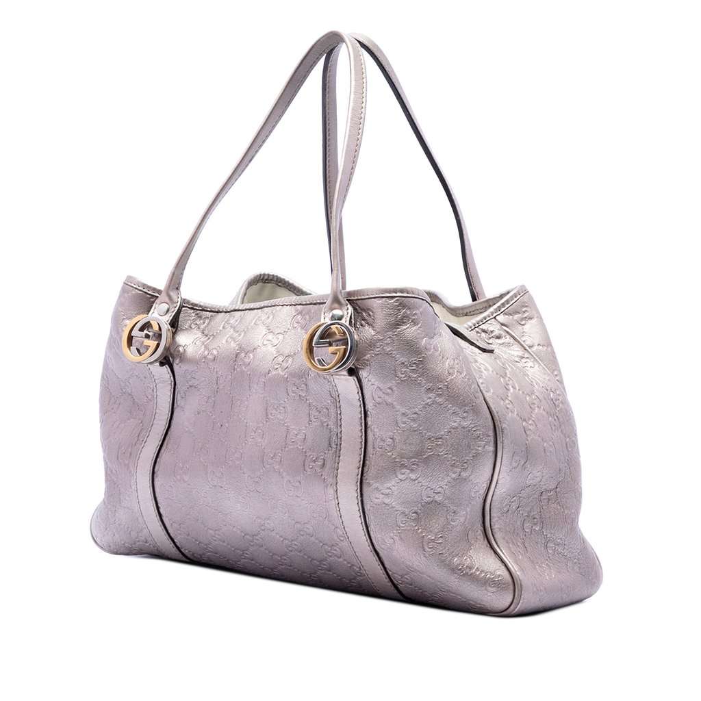 Gucci Metallic Guccissima Twins Tote Purple Leather Very good condition - Back View