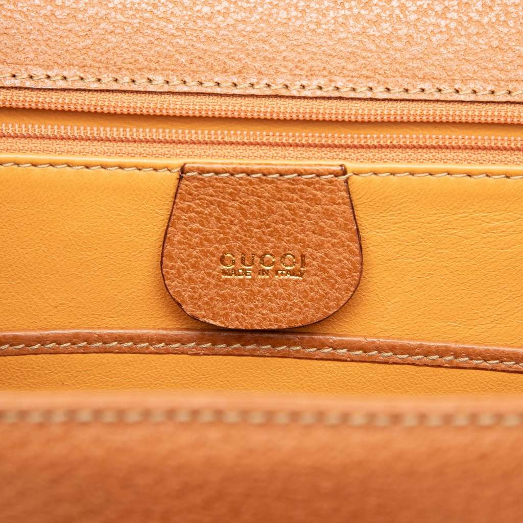 Gucci Grained Calfskin Bamboo Night Brown Leather Very good - Box View
