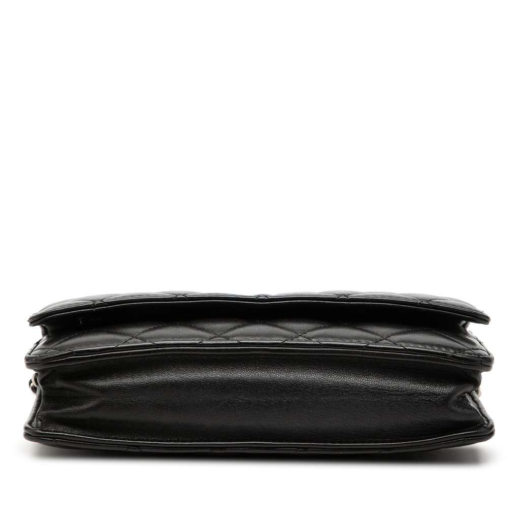 Chanel CC Quilted Lambskin Wallet On Chain Black Leather Very good condition - Inside View