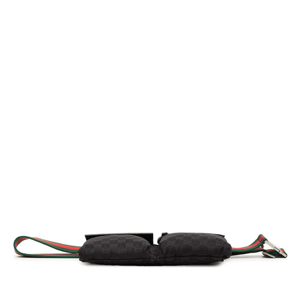 Gucci GG Canvas Web Double Pocket Belt Bag Black Very good condition - Inside View