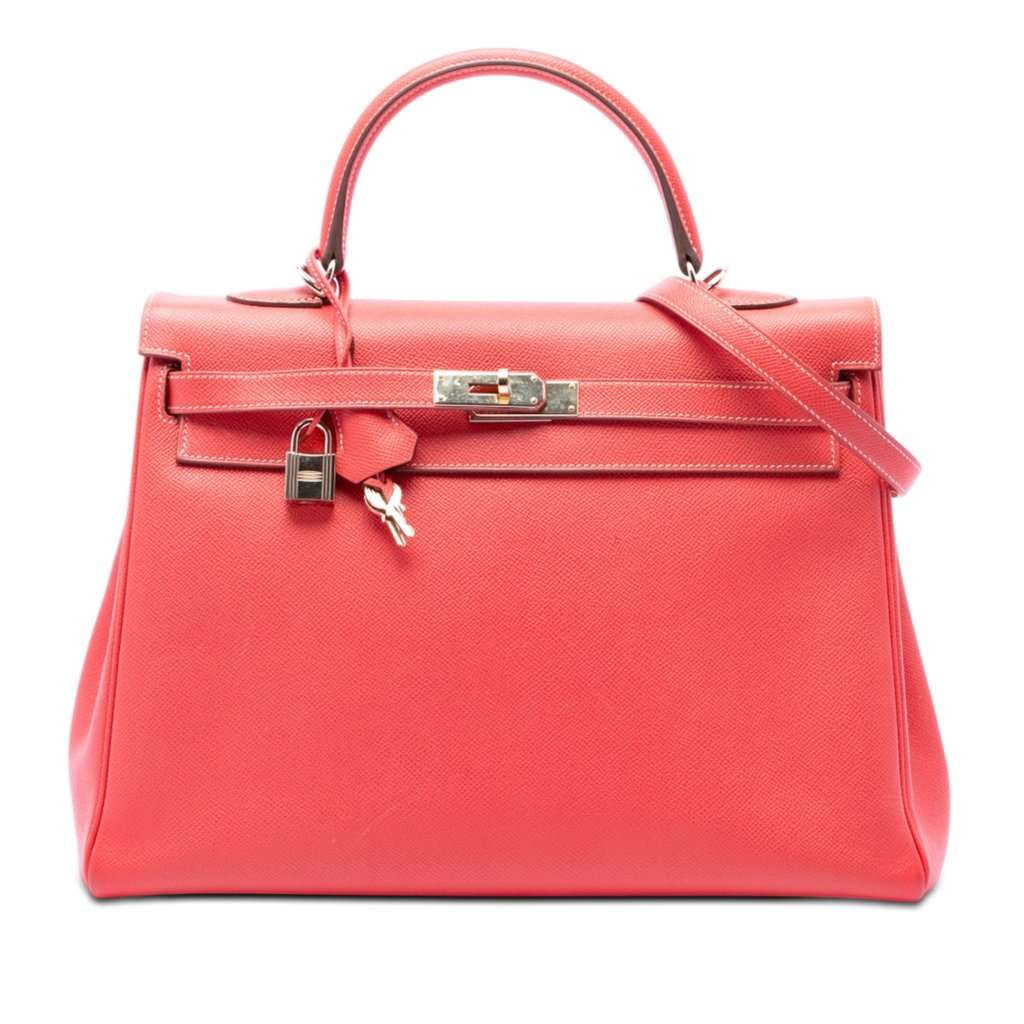 Hermès Epsom Candy Kelly II Retourne 35 Pink Leather Very good condition - Front View