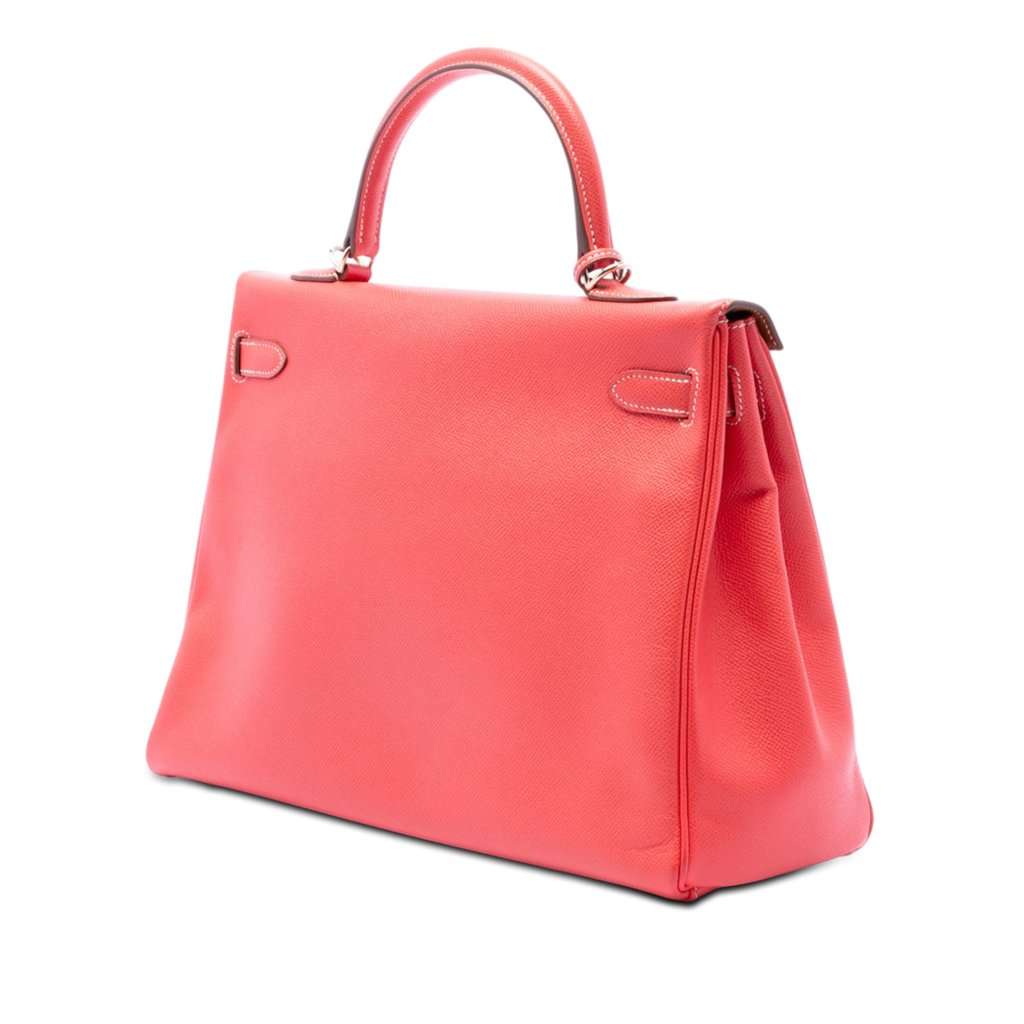 Hermès Epsom Candy Kelly II Retourne 35 Pink Leather Very good condition - Back View
